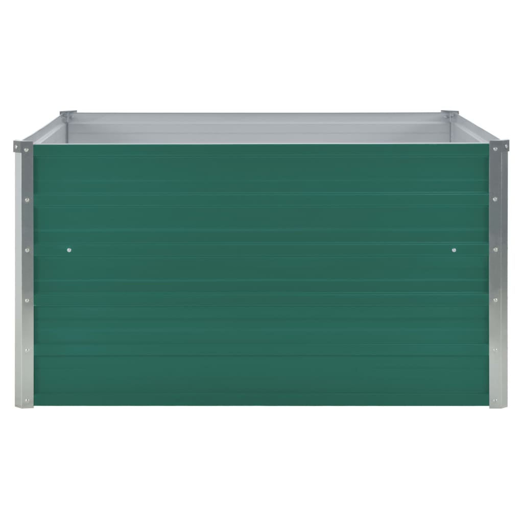 Raised Garden Bed 100x100x45 cm Galvanised Steel Green