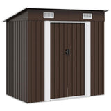 Garden Storage Shed Brown 194x121x181 cm Steel