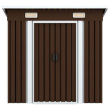 Garden Storage Shed Brown 194x121x181 cm Steel