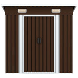Garden Storage Shed Brown 194x121x181 cm Steel