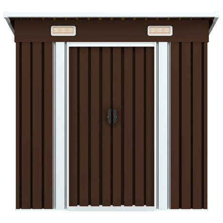 Garden Storage Shed Brown 194x121x181 cm Steel