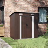 Garden Storage Shed Brown 194x121x181 cm Steel