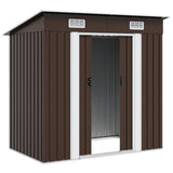 Garden Storage Shed Brown 194x121x181 cm Steel