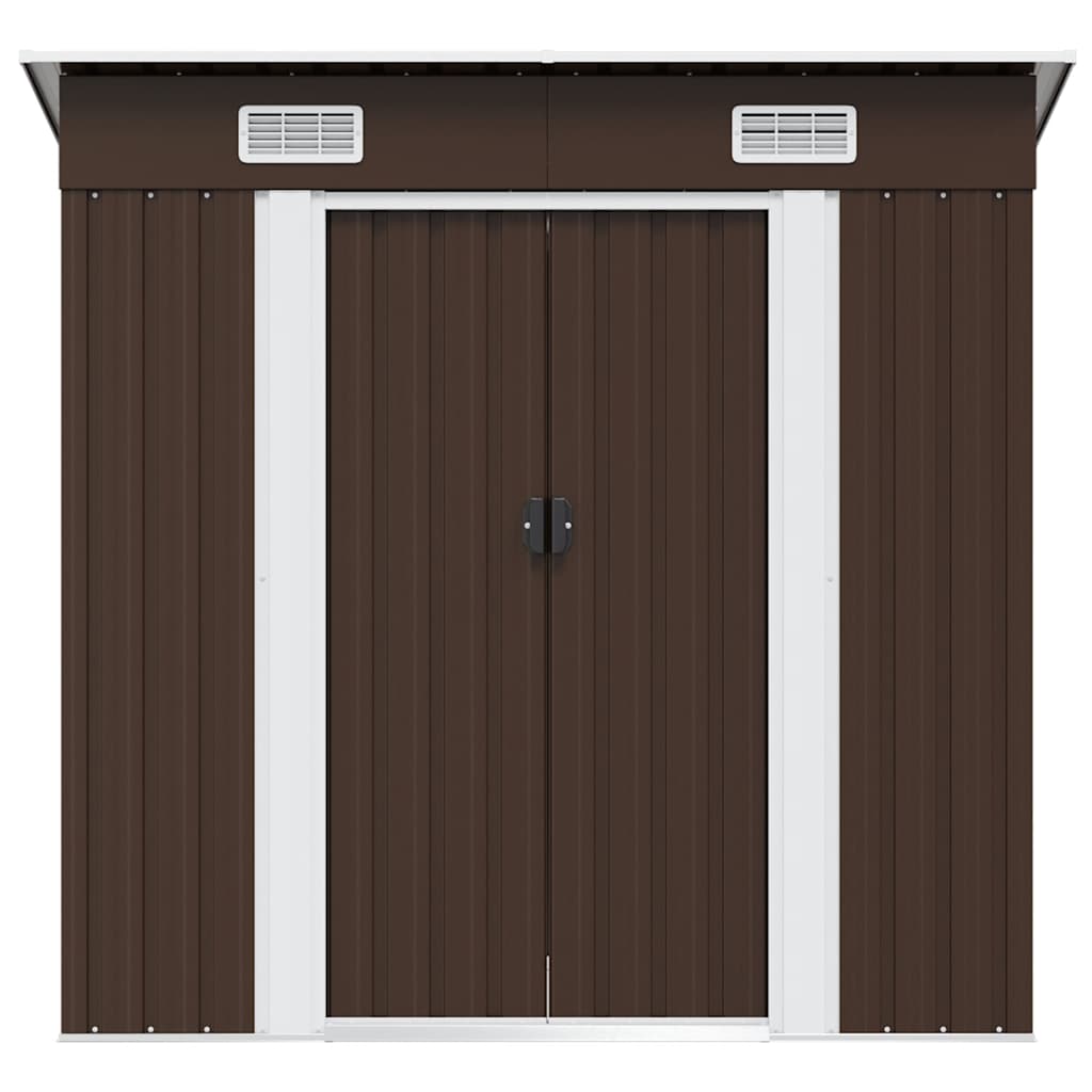Garden Storage Shed Brown 194x121x181 cm Steel