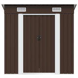 Garden Storage Shed Brown 194x121x181 cm Steel
