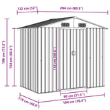 Garden Storage Shed Anthracite Steel 204x132x186 cm