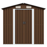 Garden Storage Shed Brown 204x132x186 cm Steel