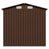 Garden Storage Shed Brown 204x132x186 cm Steel