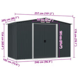 Garden Storage Shed Anthracite Steel 257x205x178 cm