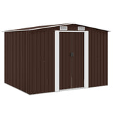 Garden Storage Shed Brown 257x205x178 cm Steel