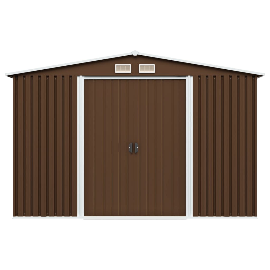 Garden Storage Shed Brown 257x205x178 cm Steel