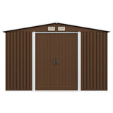 Garden Storage Shed Brown 257x205x178 cm Steel