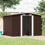 Garden Storage Shed Brown 257x205x178 cm Steel