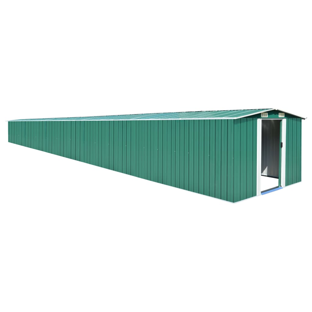 Garden Shed Green 257x990x181 cm Galvanised steel