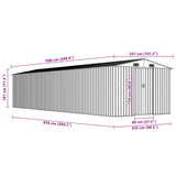 Garden Shed Grey 257x990x181 cm Galvanised steel