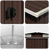 Garden Shed Brown 257x990x181 cm Galvanised steel