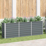 Garden Raised Bed Galvanised Steel 240x40x77 cm Grey