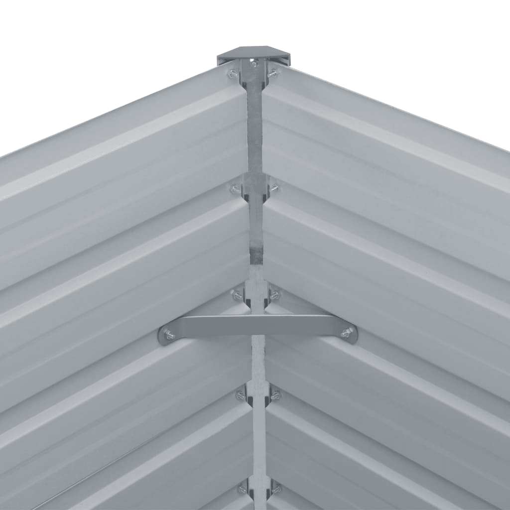 Garden Raised Bed Galvanised Steel 240x40x45 cm Grey