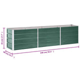 Garden Raised Bed Galvanised Steel 240x40x45 cm Green