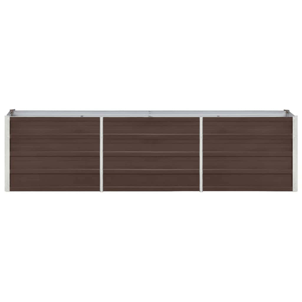 Garden Raised Bed Galvanised Steel 240x40x45 cm Brown