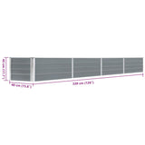 Garden Raised Bed Galvanised Steel 320x40x45 cm Grey