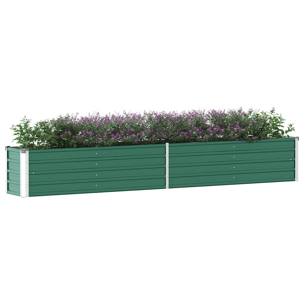 Garden Raised Bed Galvanised Steel 320x40x45 cm Green