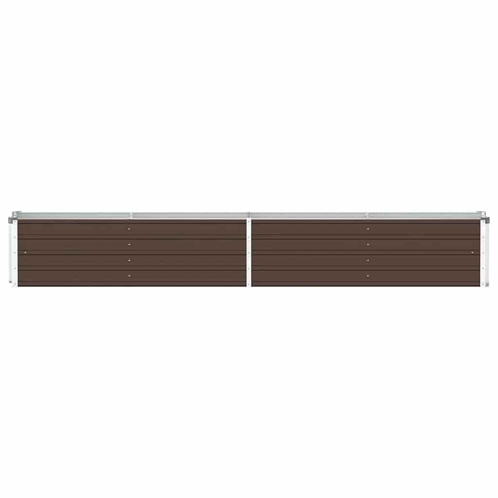 Garden Raised Bed Galvanised Steel 320x40x45 cm Brown