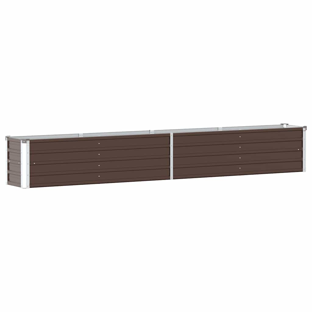 Garden Raised Bed Galvanised Steel 320x40x45 cm Brown