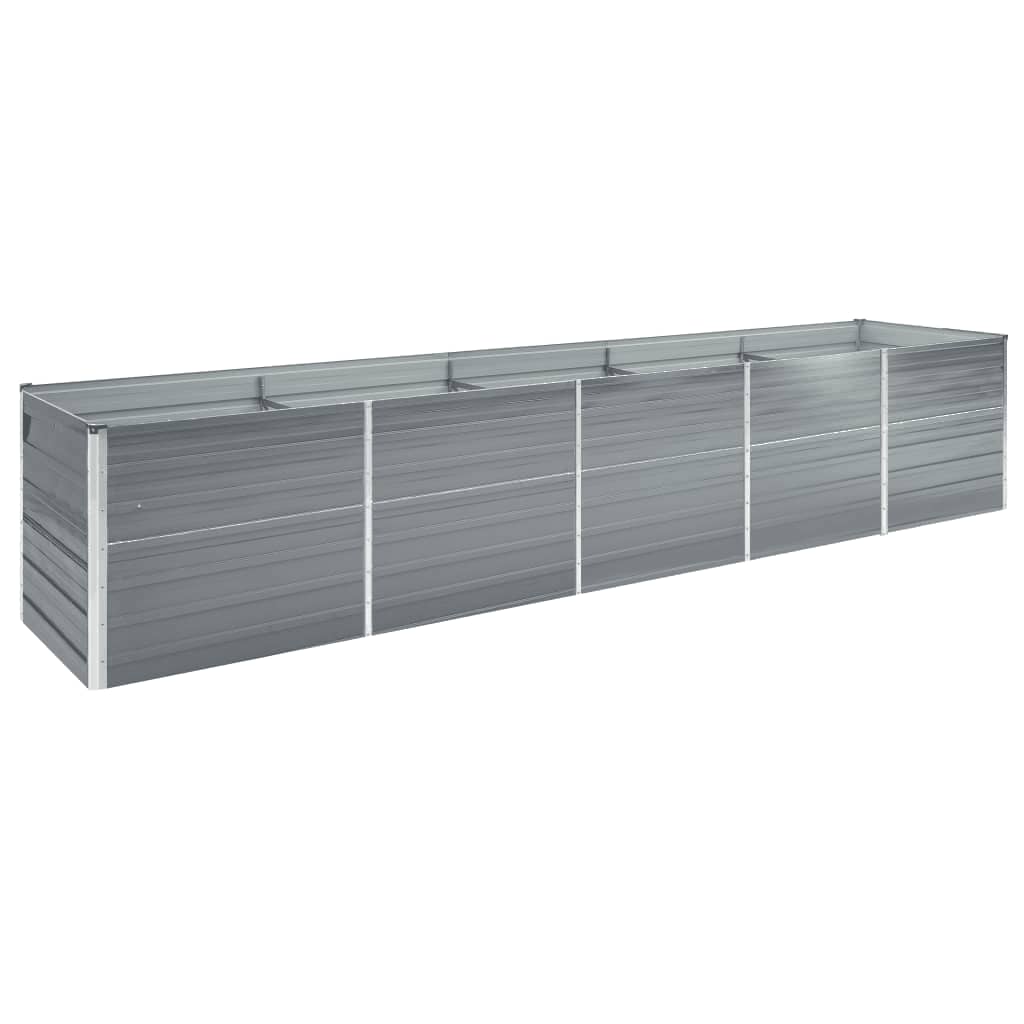 Garden Raised Bed Galvanised Steel 400x80x45 cm Grey