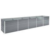 Garden Raised Bed Galvanised Steel 400x80x45 cm Grey