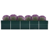 Garden Raised Bed Galvanised Steel 400x80x45 cm Green