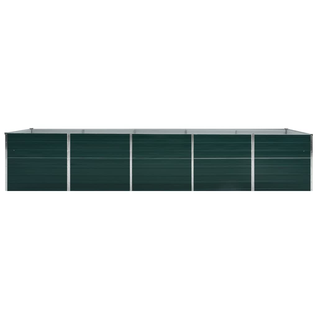 Garden Raised Bed Galvanised Steel 400x80x45 cm Green