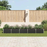 Garden Raised Bed Galvanised Steel 400x80x45 cm Anthracite