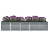 Garden Raised Bed Galvanised Steel 400x80x77 cm Grey