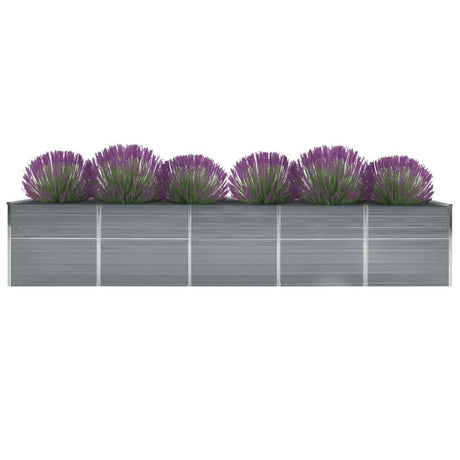 Garden Raised Bed Galvanised Steel 400x80x77 cm Grey