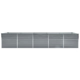 Garden Raised Bed Galvanised Steel 400x80x77 cm Grey