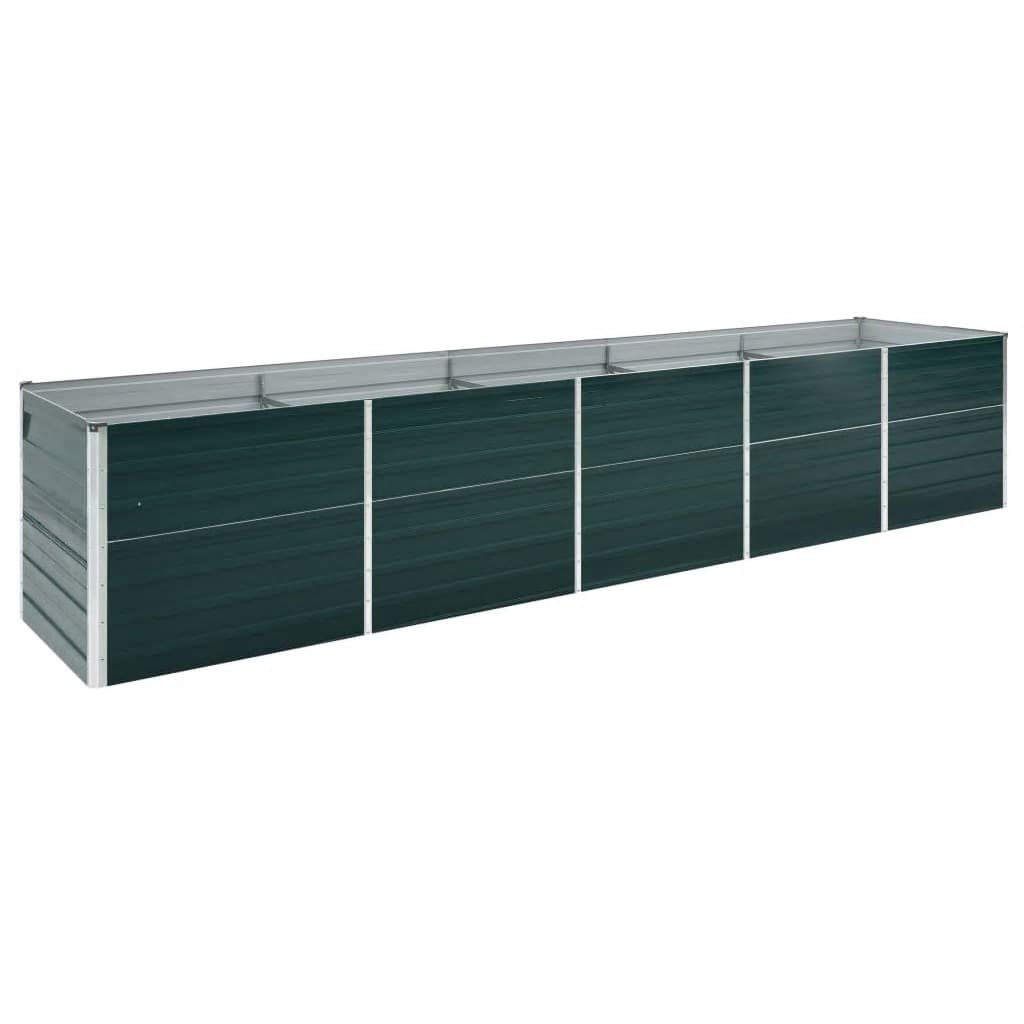 Garden Raised Bed Galvanised Steel 400x80x77 cm Green