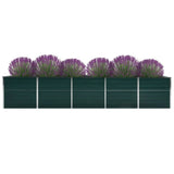 Garden Raised Bed Galvanised Steel 400x80x77 cm Green