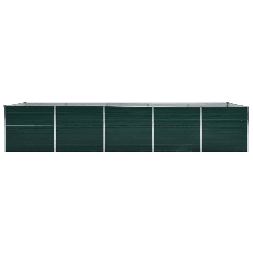 Garden Raised Bed Galvanised Steel 400x80x77 cm Green