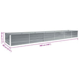 Garden Raised Bed Galvanised Steel 480x80x45 cm Grey