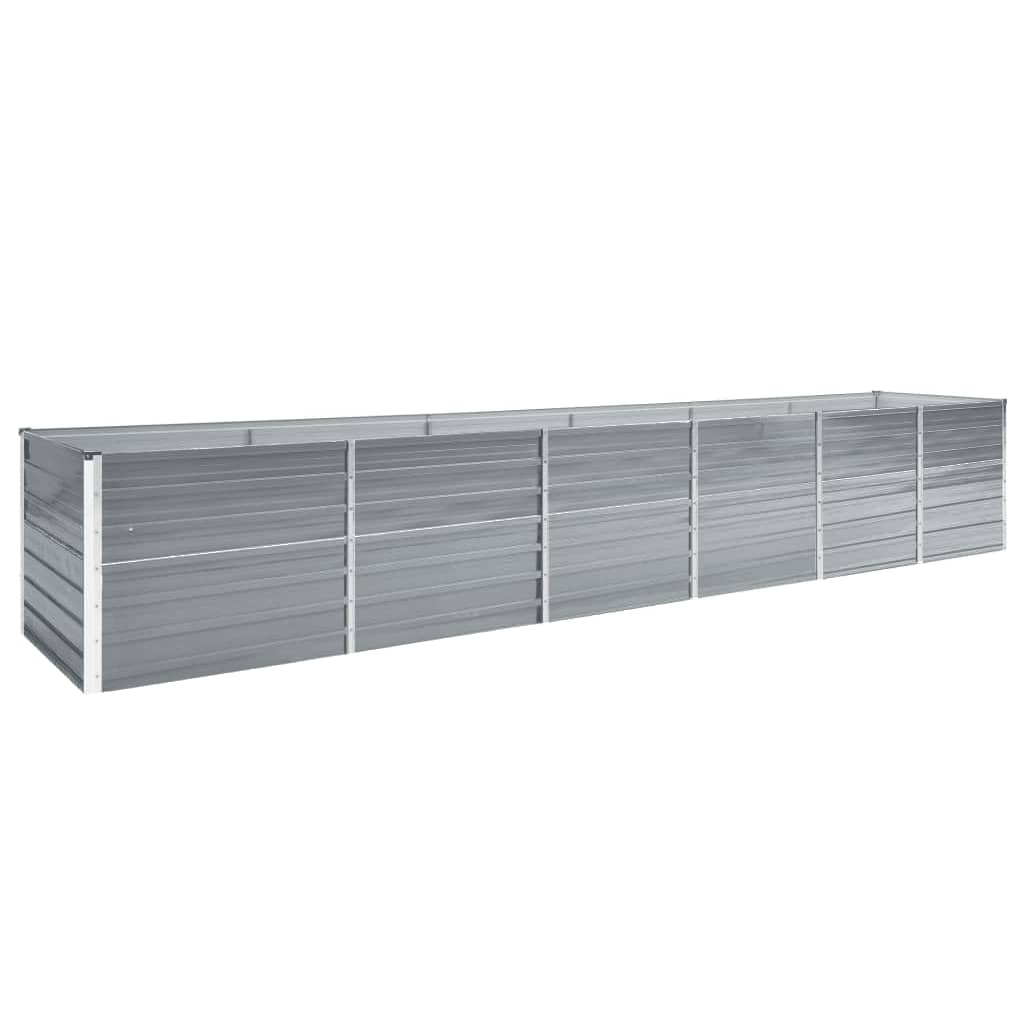 Garden Raised Bed Galvanised Steel 480x80x77 cm Grey