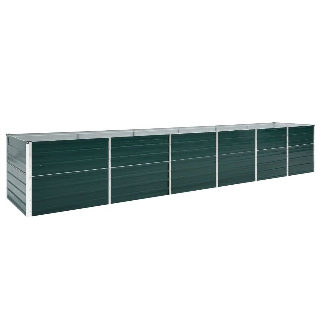 Garden Raised Bed Galvanised Steel 480x80x77 cm Green