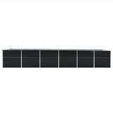 Garden Raised Bed Galvanised Steel 480x80x77 cm Anthracite