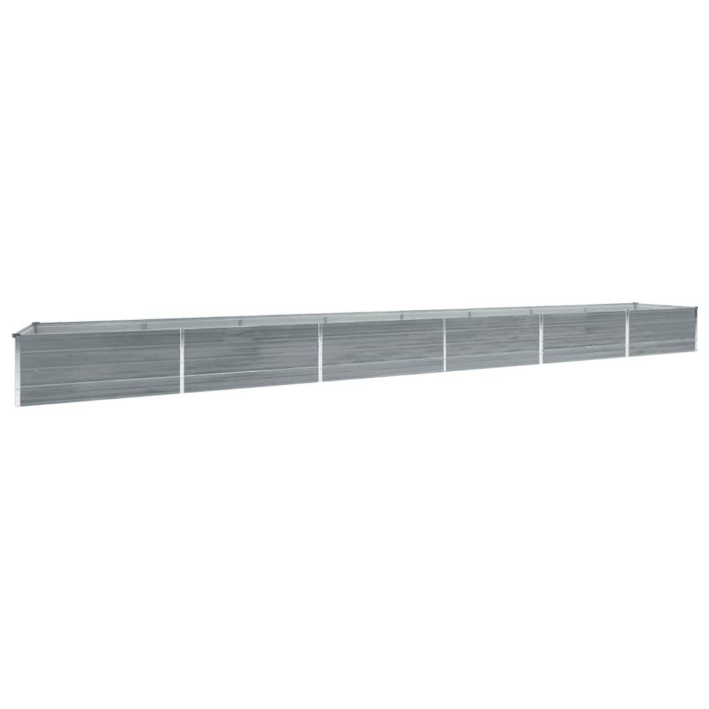 Garden Raised Bed Galvanised Steel 600x80x45 cm Grey