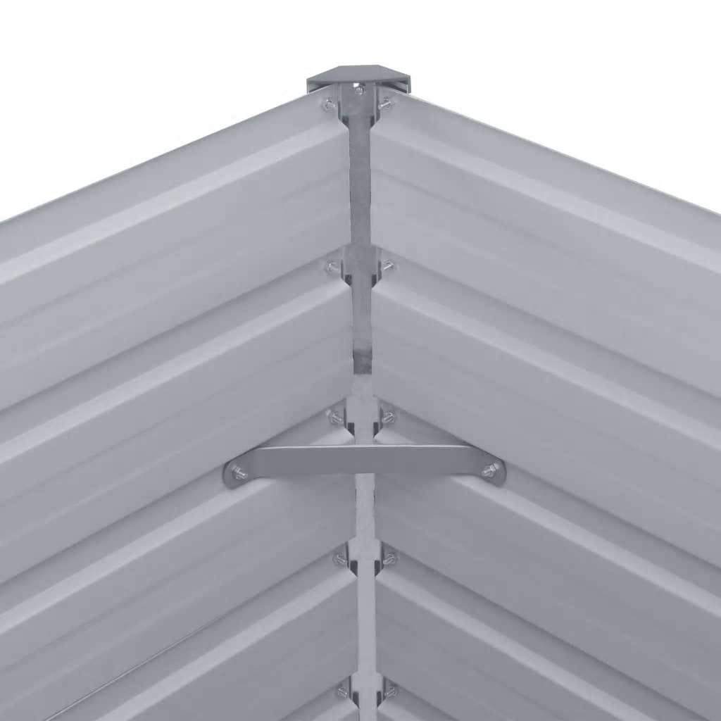 Garden Raised Bed Galvanised Steel 600x80x45 cm Grey