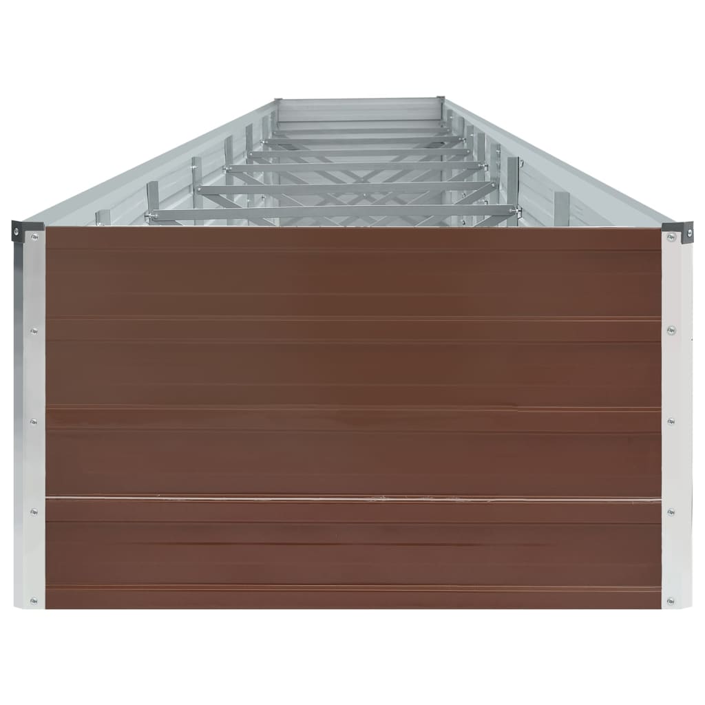 Garden Raised Bed Galvanised Steel 600x80x45 cm Brown