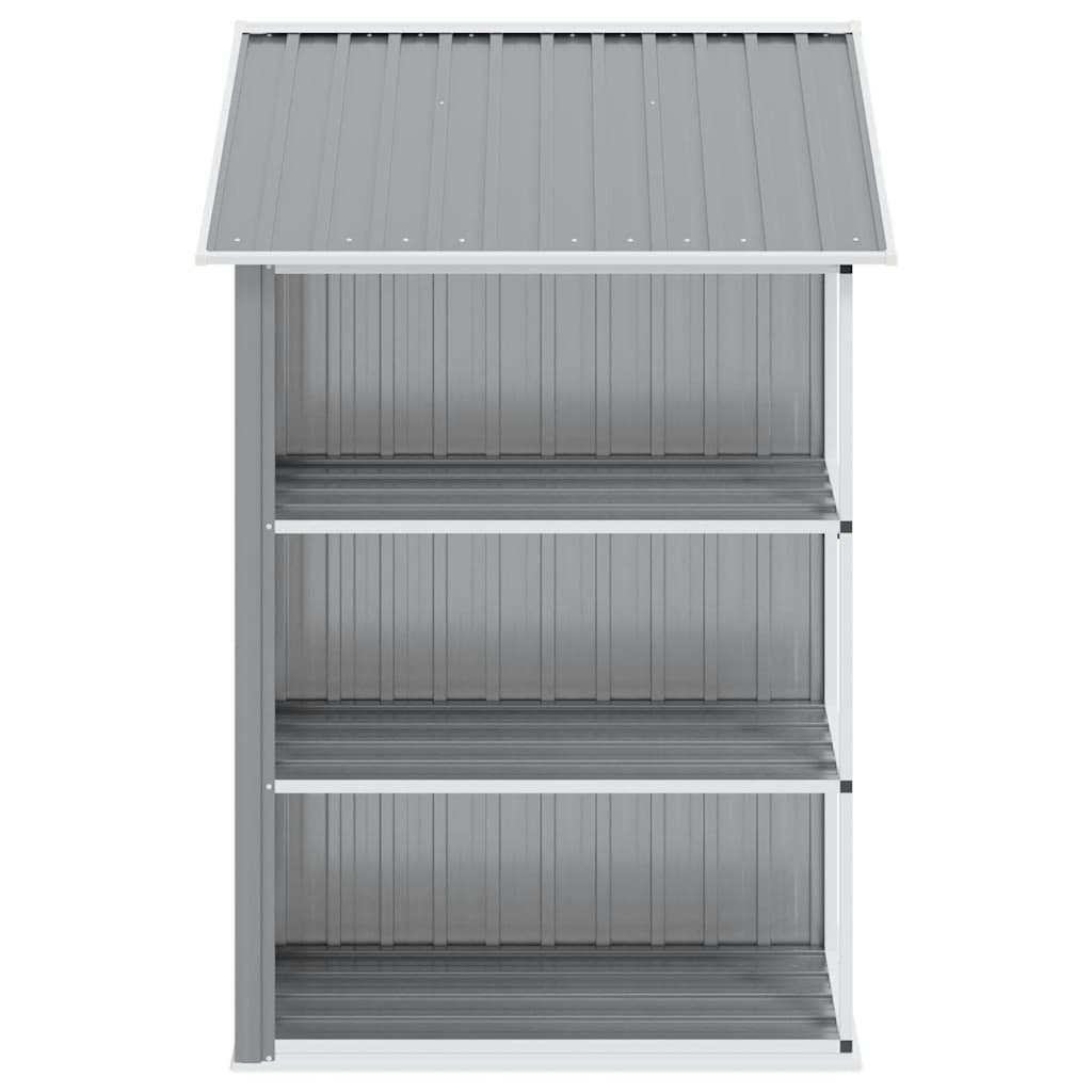 Garden Shed with Rack Grey 205x130x183 cm Iron