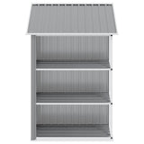 Garden Shed with Rack Grey 205x130x183 cm Iron