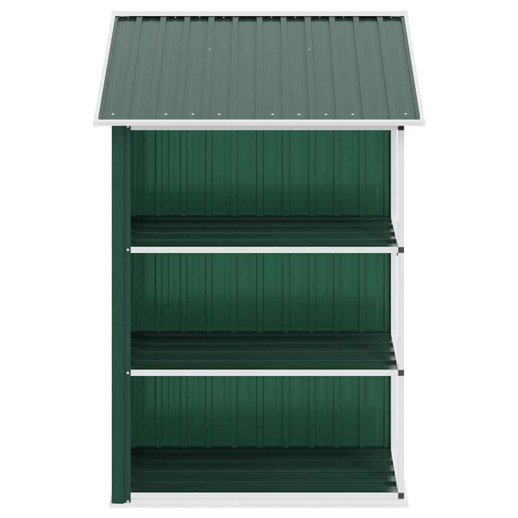 Garden Shed with Rack Green 205x130x183 cm Iron
