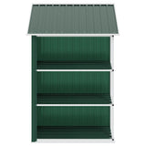 Garden Shed with Rack Green 205x130x183 cm Iron